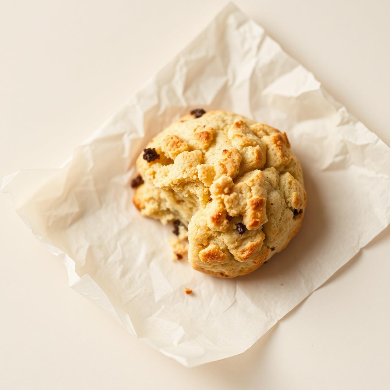 Close-up detail of golden scone