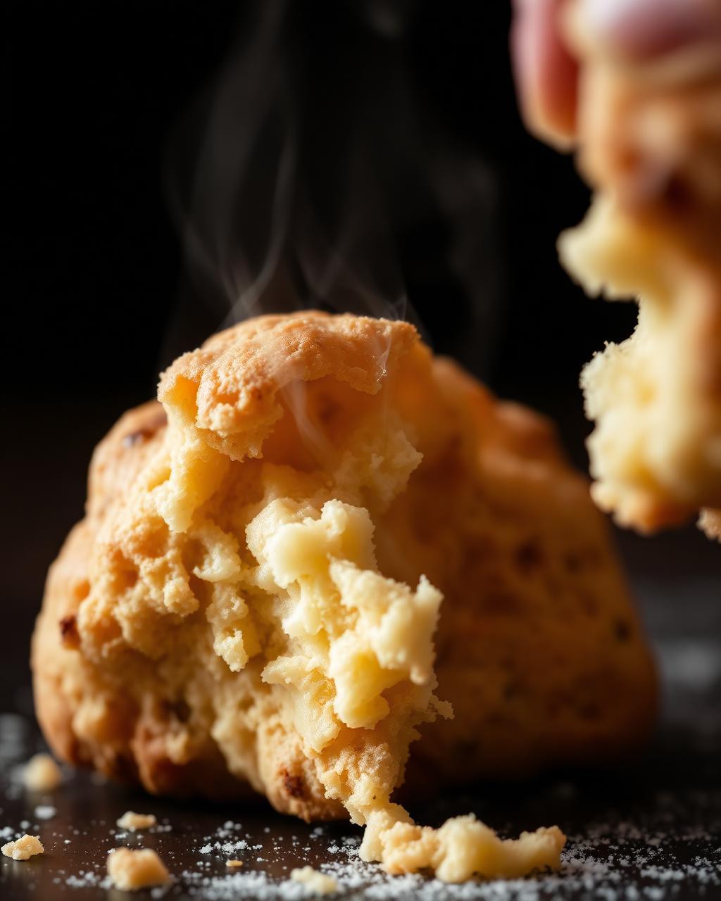 Scone broken open